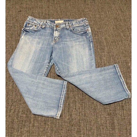 Bucke BKE Jeans Womens 30 Blue Crop Capri Stretch Casual Straight Distressed - Picture 4 of 15